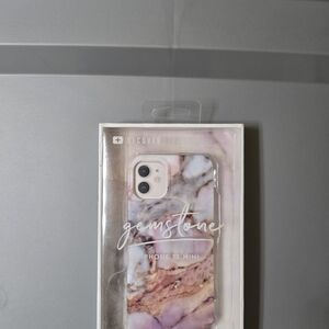 Pink and White Marble iPhone Case with Glossy Finish